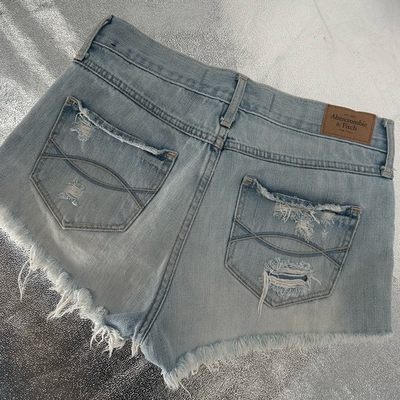 Abercrombie & Fitch y2k Embellished Embroidered Denim Cutoff Shorts - Picture 4 of 4